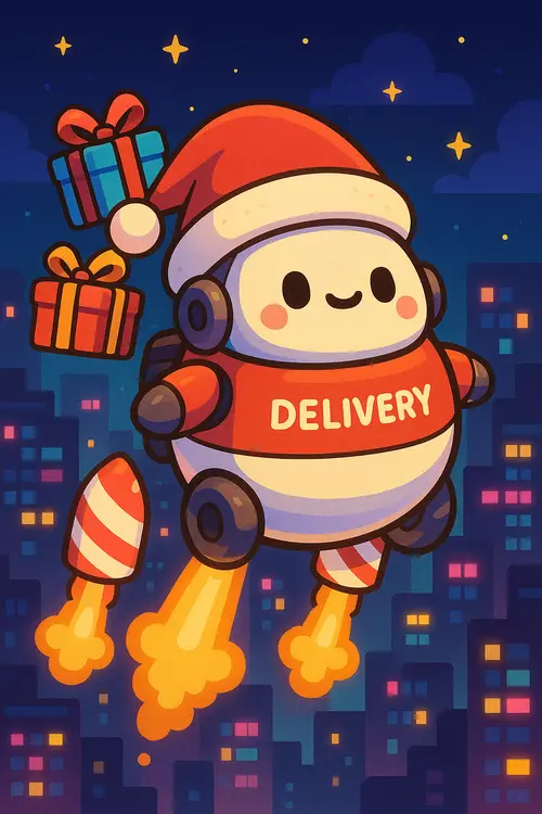 Cute Robots Christmas wallpaper